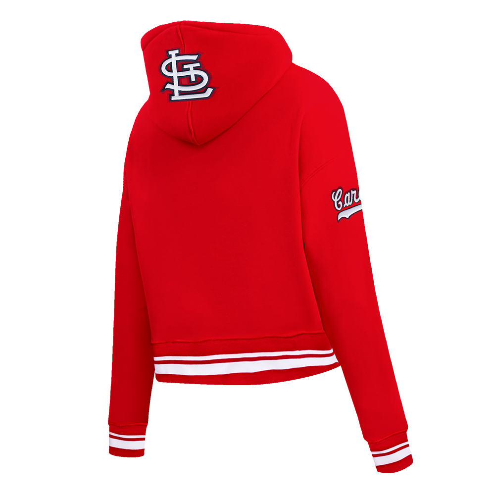 MLB ST. LOUIS CARDINALS RETRO CLASSICS CHANDAIL À CAPUCHON COURT POUR FEMME (ROUGE)