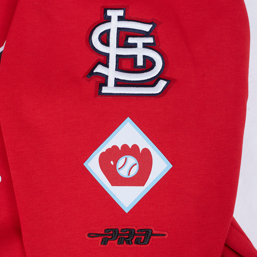 MLB ST. LOUIS CARDINALS RETRO CLASSICS CHANDAIL À CAPUCHON COURT POUR FEMME (ROUGE)