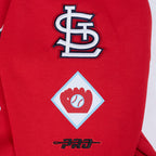 MLB ST. LOUIS CARDINALS RETRO CLASSICS CHANDAIL À CAPUCHON COURT POUR FEMME (ROUGE)