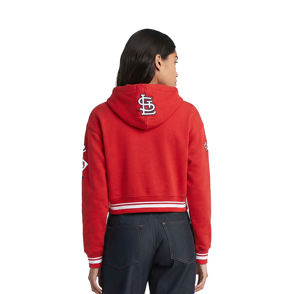 MLB ST. LOUIS CARDINALS RETRO CLASSICS CHANDAIL À CAPUCHON COURT POUR FEMME (ROUGE)