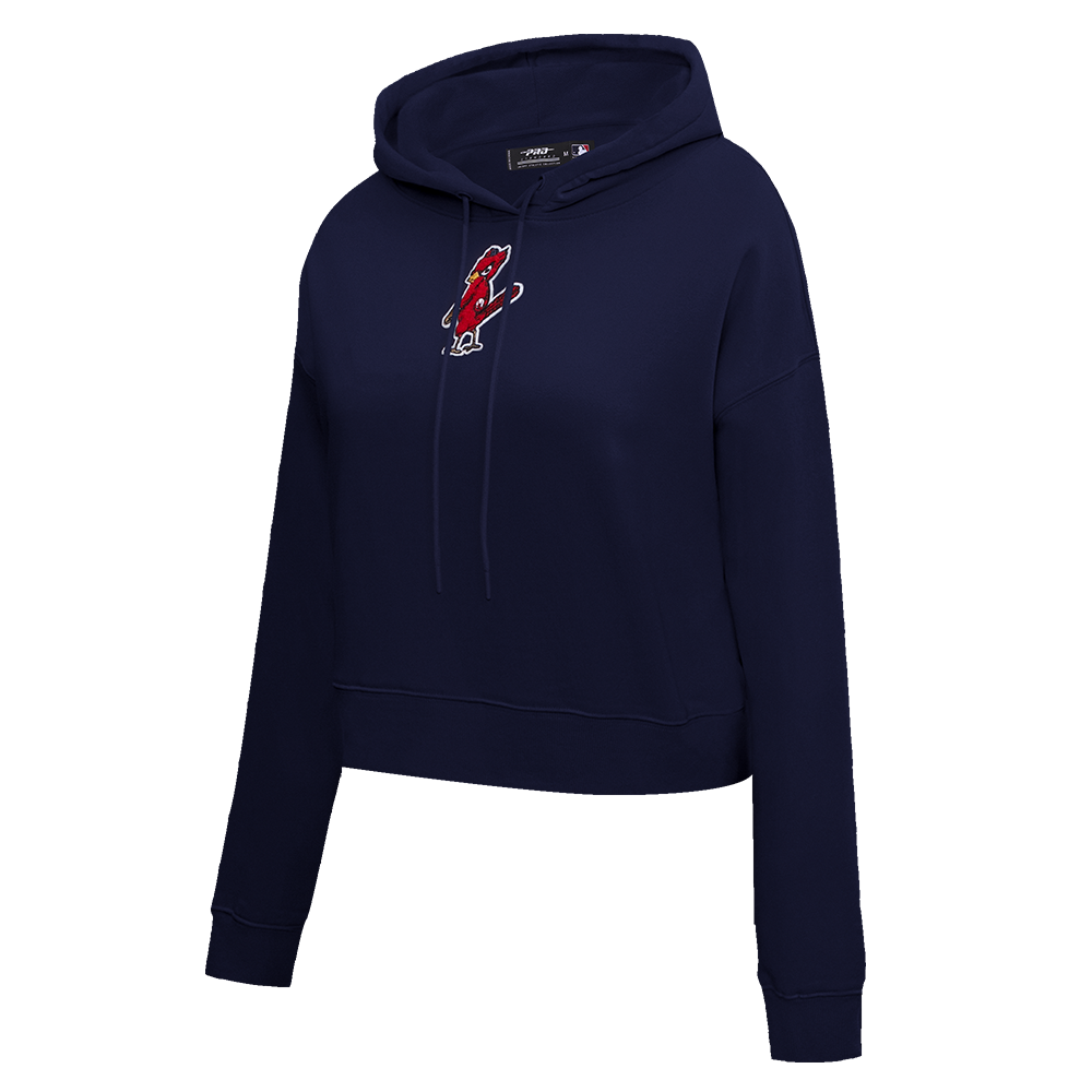 MLB ST. LOUIS CARDINALS CLASSIC WOMEN'S CROPPED PULLOVER HOODIE (MIDNIGHT NAVY)