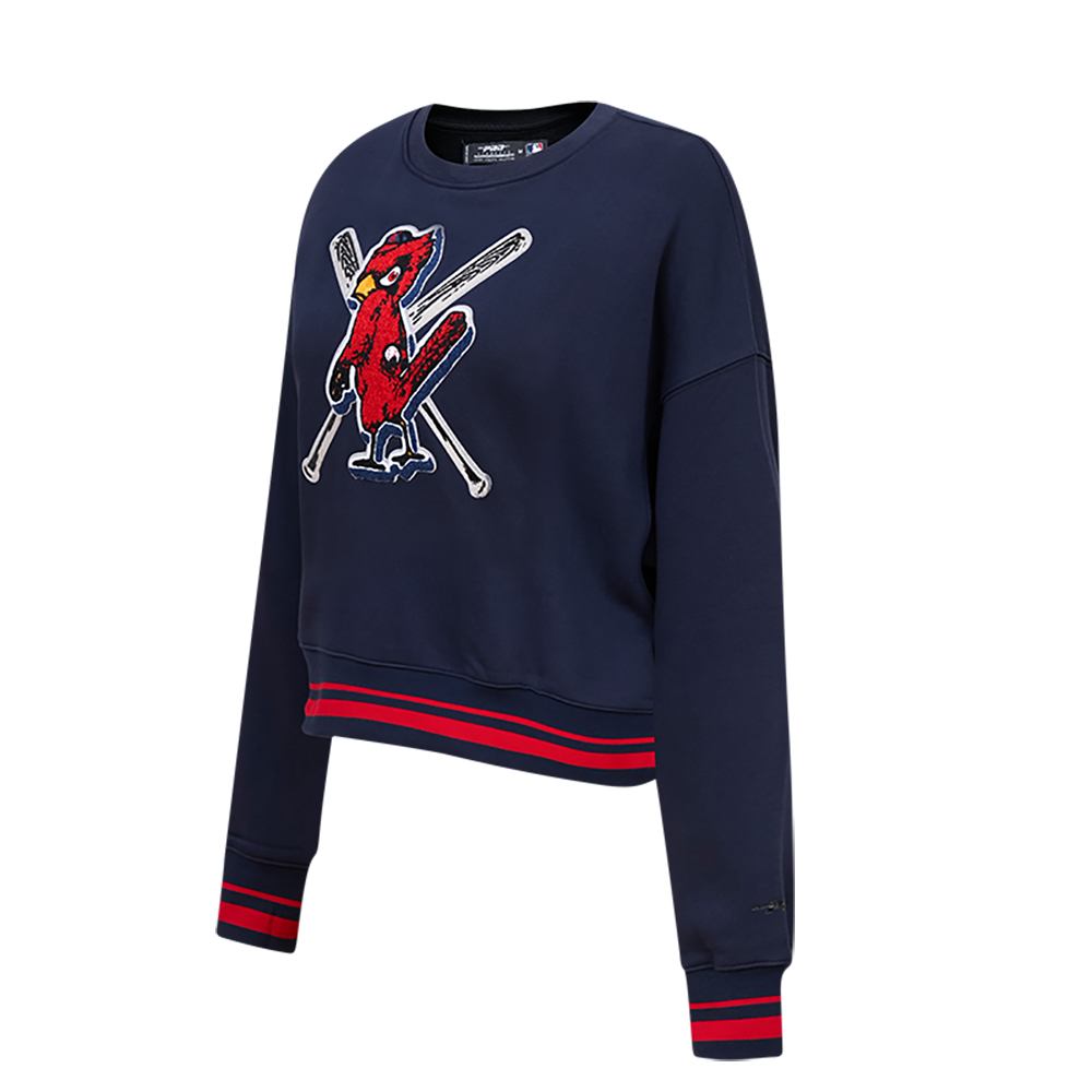 MLB ST. LOUIS CARDINALS MASHUP WOMEN'S RIB CREWNECK (MIDNIGHT NAVY/RED/MIDNIGHT NAVY)