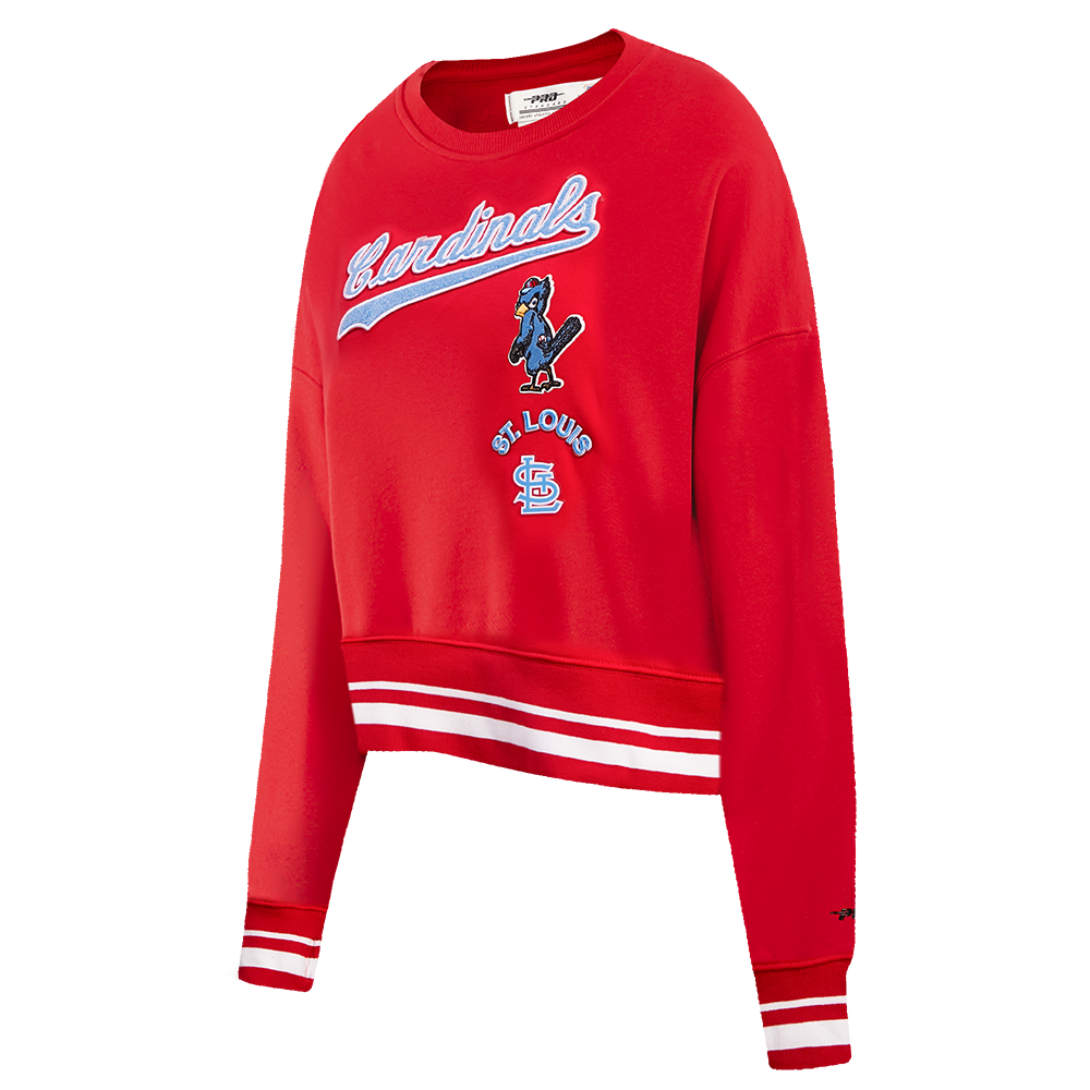 MLB ST. LOUIS CARDINALS RETRO CLASSIC WOMEN'S CREWNECK (RED)