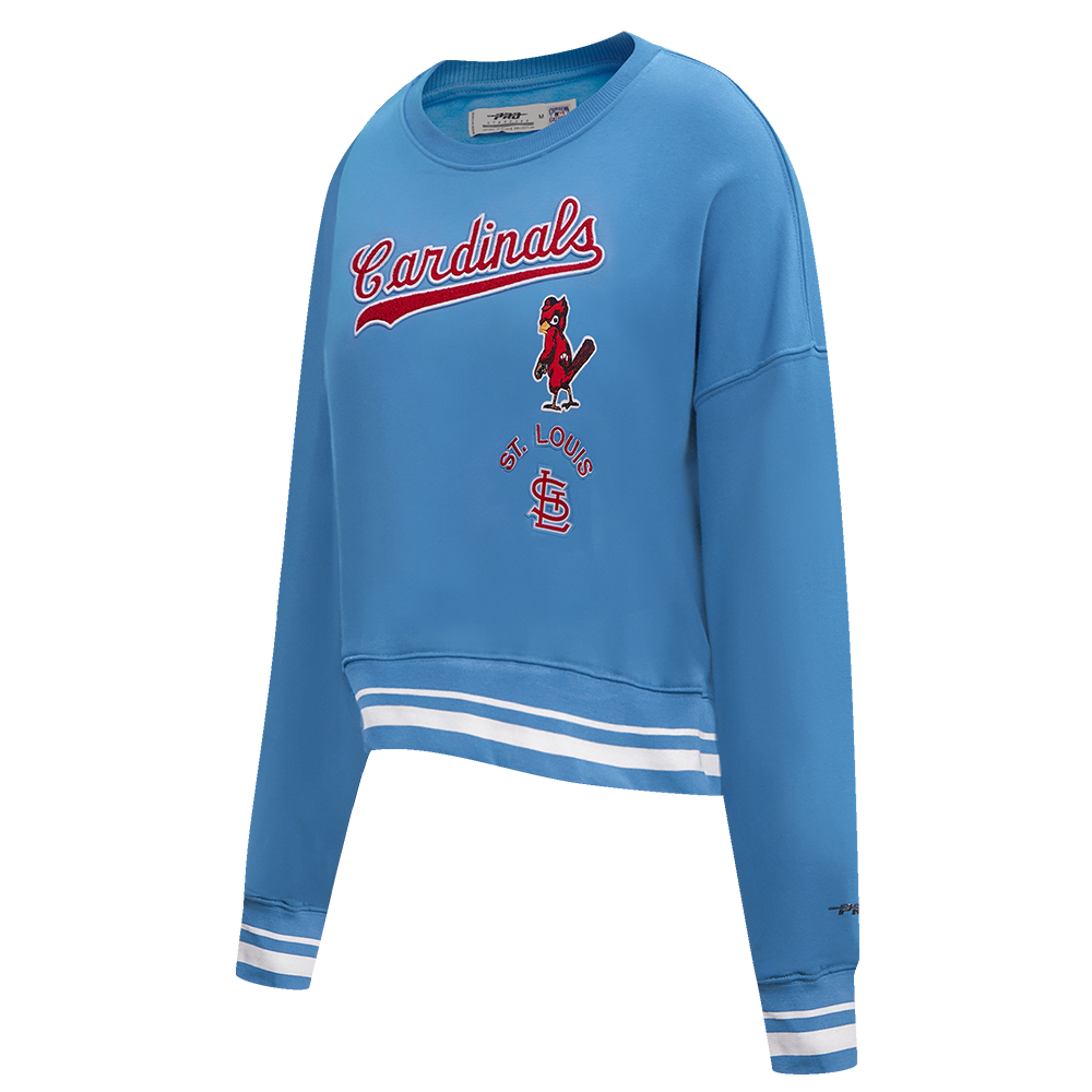 MLB ST. LOUIS CARDINALS RETRO CLASSIC WOMEN'S CREWNECK (UNIVERSITY BLUE)