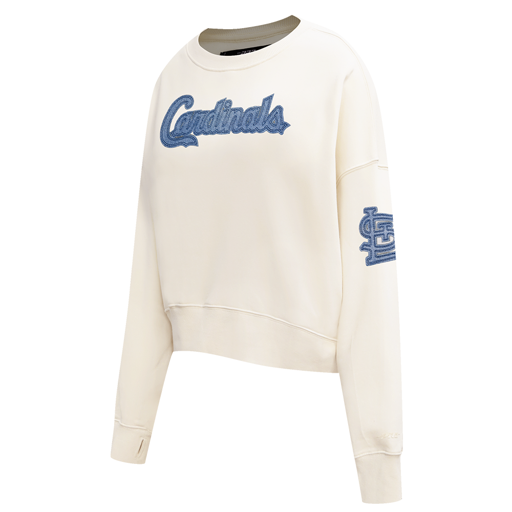 MLB ST. LOUIS CARDINALS VARSITY BLUES WOMEN'S CREWNECK (LINEN)