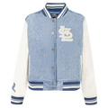 MLB ST. LOUIS CARDINALS VARSITY BLUES BLOUSON COLLÉGIAL EN DENIM POUR FEMME (DENIM/LIN)