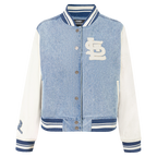 MLB ST. LOUIS CARDINALS VARSITY BLUES BLOUSON COLLÉGIAL EN DENIM POUR FEMME (DENIM/LIN)