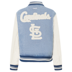 MLB ST. LOUIS CARDINALS VARSITY BLUES BLOUSON COLLÉGIAL EN DENIM POUR FEMME (DENIM/LIN)