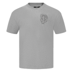 MLB SAN FRANCISCO GIANTS NEUTRAL HAUT EN JERSEY DE COTON À ÉPAULES TOMBANTES POUR HOMME (GRIS CHINÉ FONCÉ)