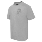 MLB SAN FRANCISCO GIANTS NEUTRAL HAUT EN JERSEY DE COTON À ÉPAULES TOMBANTES POUR HOMME (GRIS CHINÉ FONCÉ)