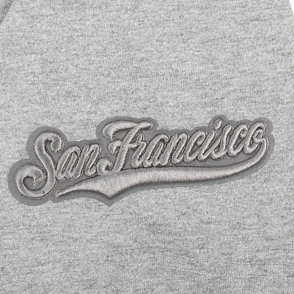 MLB SAN FRANCISCO GIANTS NEUTRAL HAUT EN JERSEY DE COTON À ÉPAULES TOMBANTES POUR HOMME (GRIS CHINÉ FONCÉ)