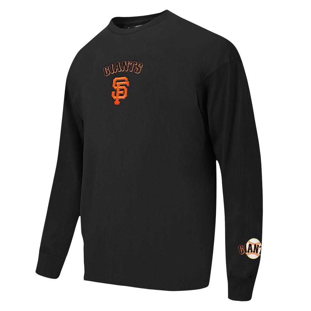 MLB SAN FRANCISCO GIANTS WINGSPAN HAUT À MANCHES LONGUES ET À ÉPAULES TOMBANTES V2 POUR HOMME (NOIR)