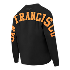 MLB SAN FRANCISCO GIANTS WINGSPAN HAUT À MANCHES LONGUES ET À ÉPAULES TOMBANTES V2 POUR HOMME (NOIR)