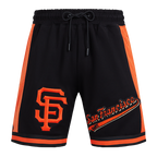 MLB SAN FRANCISCO GIANTS SCRIPT TAIL SHORT EN MAILLE DOUBLE 2.0 POUR HOMME (NOIR/ORANGE)