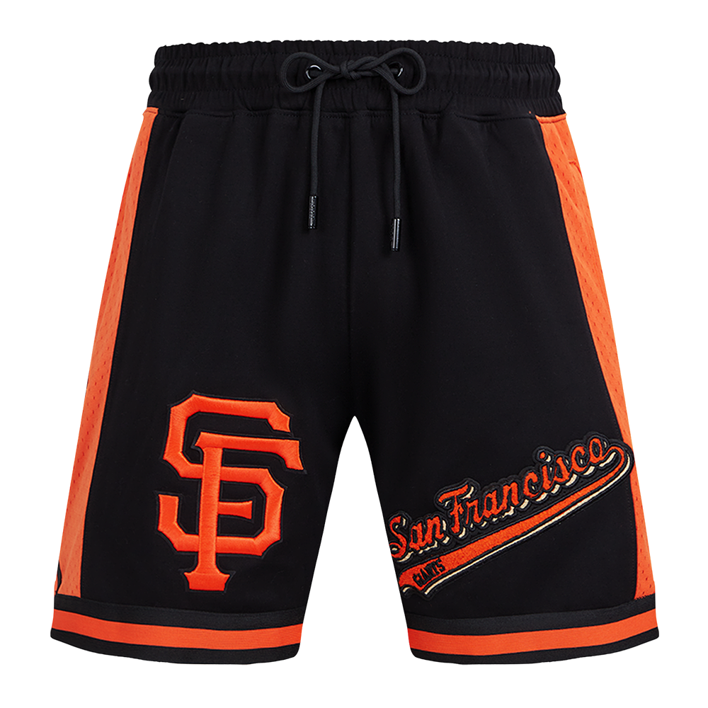 MLB SAN FRANCISCO GIANTS SCRIPT TAIL SHORT EN MAILLE DOUBLE 2.0 POUR HOMME (NOIR/ORANGE)