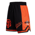 MLB SAN FRANCISCO GIANTS SCRIPT TAIL SHORT EN MAILLE DOUBLE 2.0 POUR HOMME (NOIR/ORANGE)