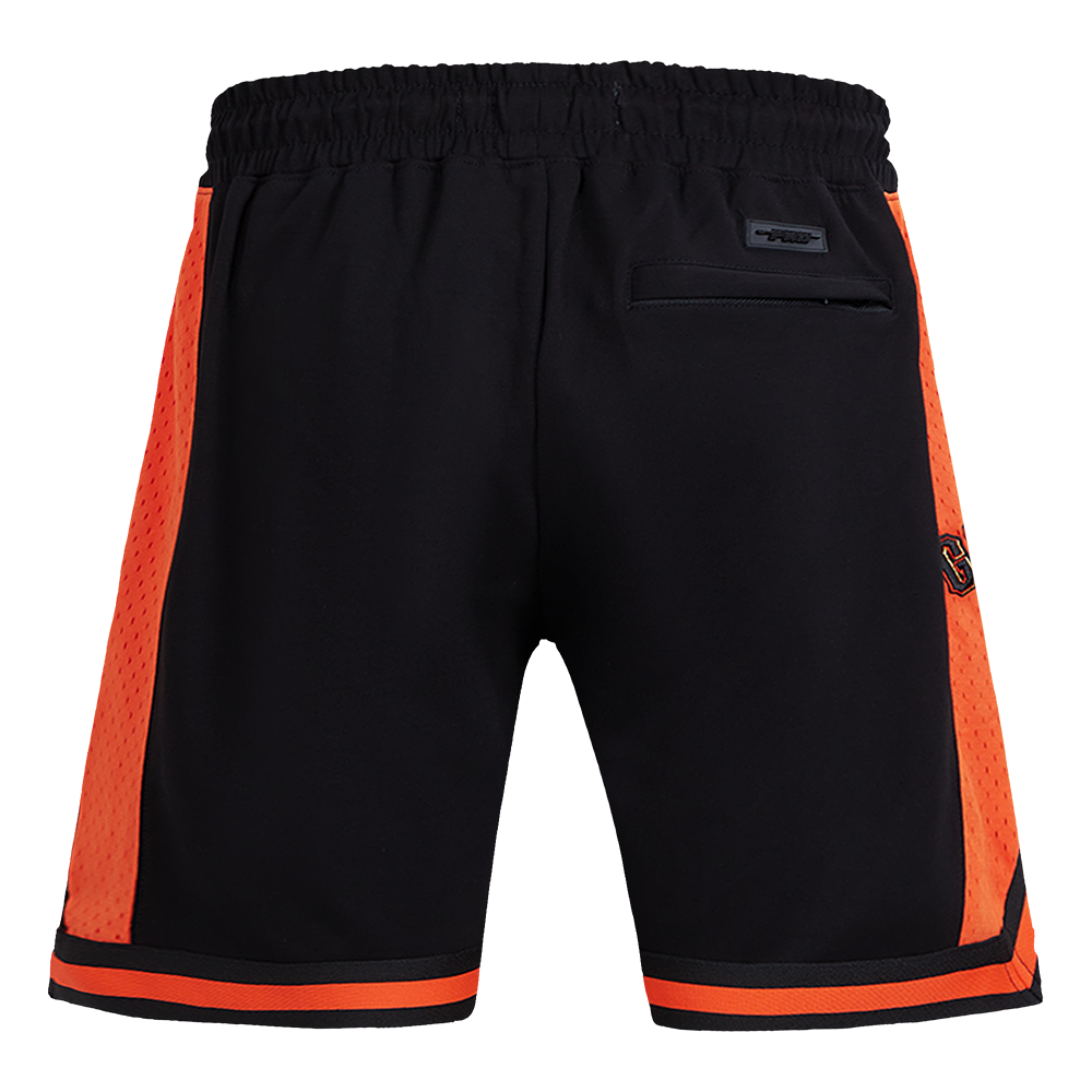 MLB SAN FRANCISCO GIANTS SCRIPT TAIL SHORT EN MAILLE DOUBLE 2.0 POUR HOMME (NOIR/ORANGE)