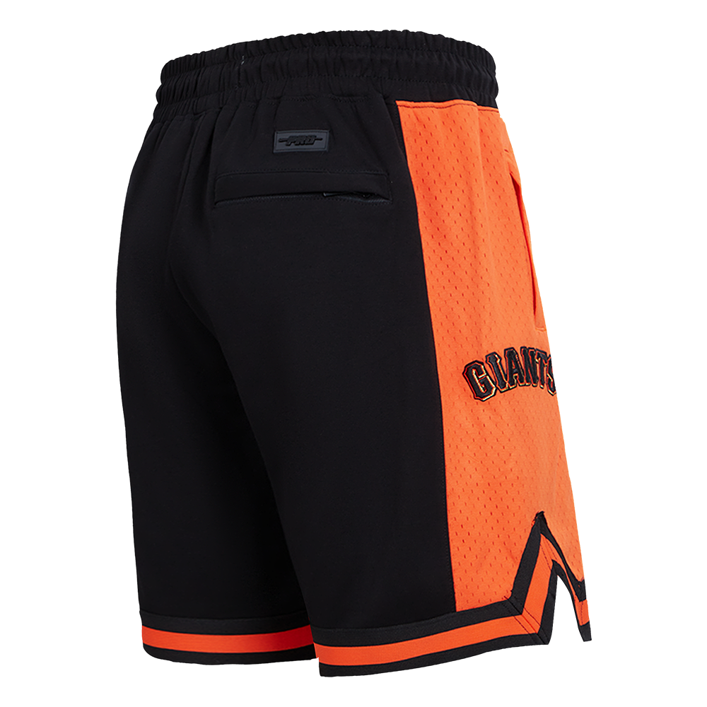 MLB SAN FRANCISCO GIANTS SCRIPT TAIL SHORT EN MAILLE DOUBLE 2.0 POUR HOMME (NOIR/ORANGE)