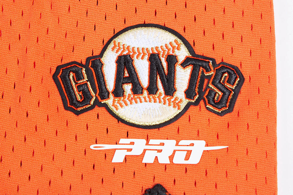 MLB SAN FRANCISCO GIANTS SCRIPT TAIL SHORT EN MAILLE DOUBLE 2.0 POUR HOMME (NOIR/ORANGE)