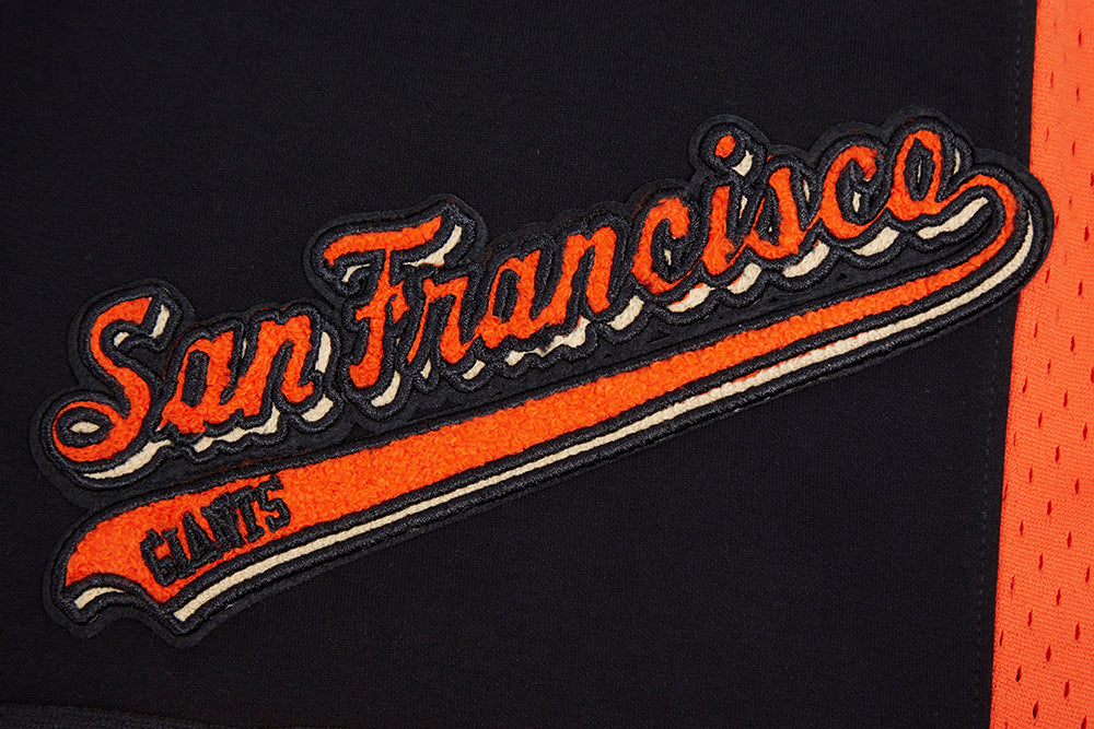 MLB SAN FRANCISCO GIANTS SCRIPT TAIL SHORT EN MAILLE DOUBLE 2.0 POUR HOMME (NOIR/ORANGE)