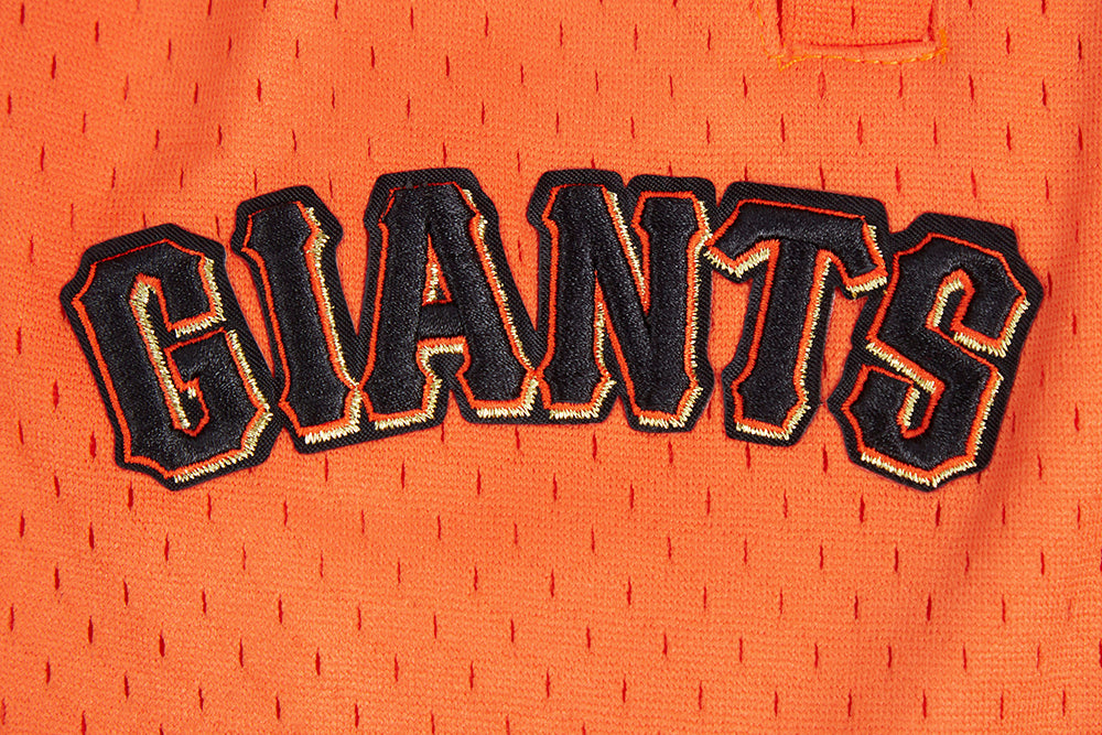 MLB SAN FRANCISCO GIANTS SCRIPT TAIL SHORT EN MAILLE DOUBLE 2.0 POUR HOMME (NOIR/ORANGE)