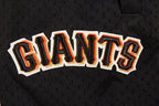 MLB SAN FRANCISCO GIANTS SCRIPT TAIL SHORT EN MAILLE DOUBLE 2.0 POUR HOMME (COQUILLE D'ŒUF/NOIR)