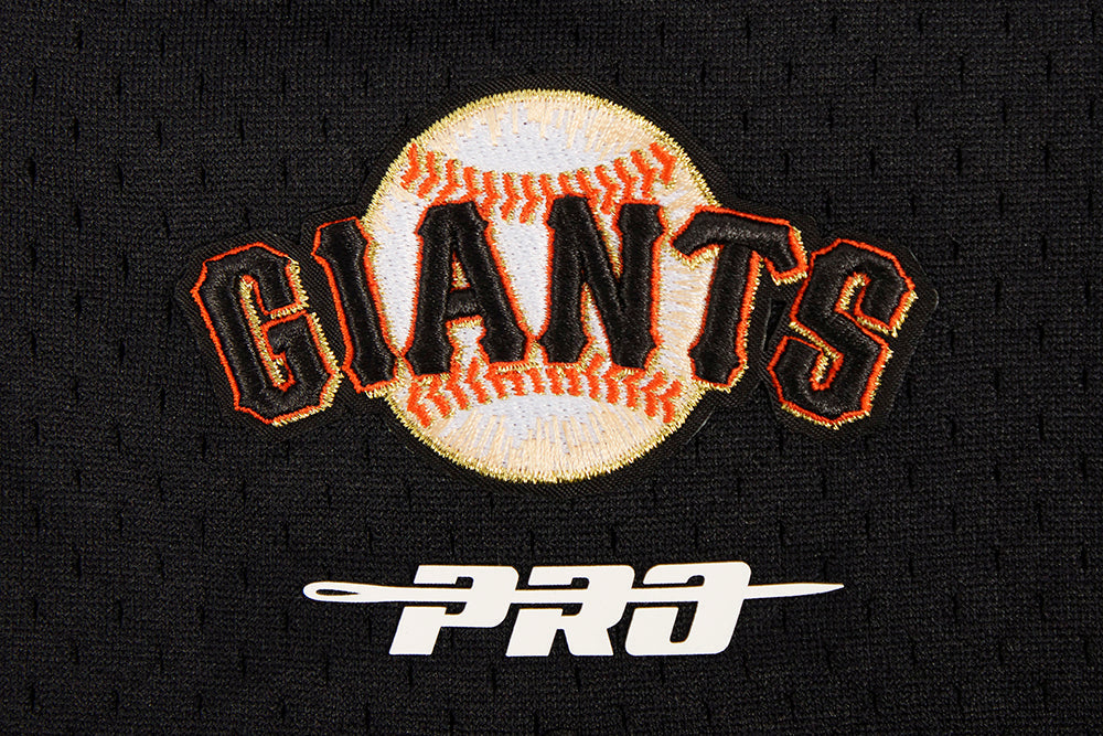 MLB SAN FRANCISCO GIANTS SCRIPT TAIL SHORT EN MAILLE DOUBLE 2.0 POUR HOMME (COQUILLE D'ŒUF/NOIR)