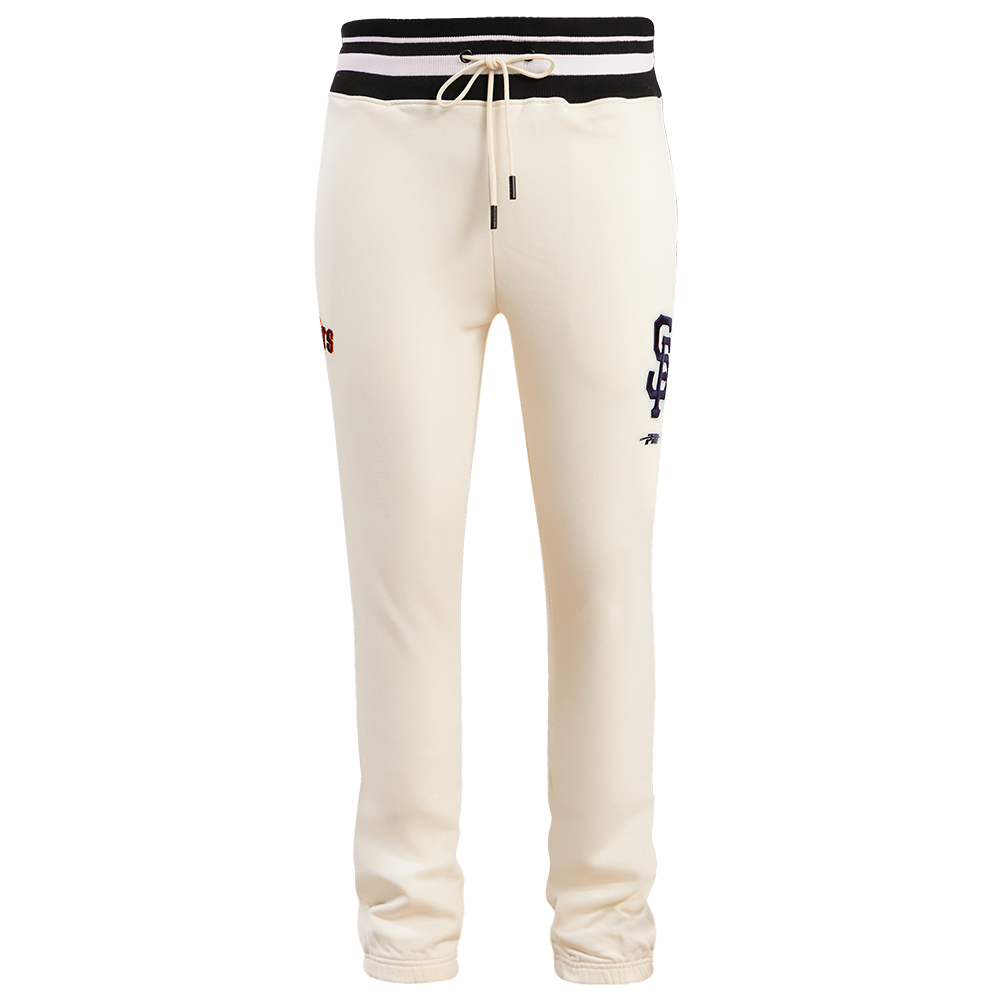 MLB SAN FRANCISCO GIANTS SCRIPT TAIL PANTALON OUATÉ EN MOLLETON CÔTELÉ POUR HOMME (COQUILLE D'ŒUF/NOIR)