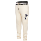 MLB SAN FRANCISCO GIANTS SCRIPT TAIL PANTALON OUATÉ EN MOLLETON CÔTELÉ POUR HOMME (COQUILLE D'ŒUF/NOIR)