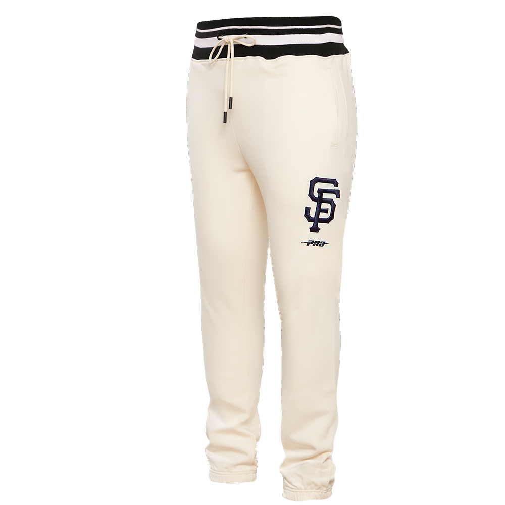 MLB SAN FRANCISCO GIANTS SCRIPT TAIL PANTALON OUATÉ EN MOLLETON CÔTELÉ POUR HOMME (COQUILLE D'ŒUF/NOIR)