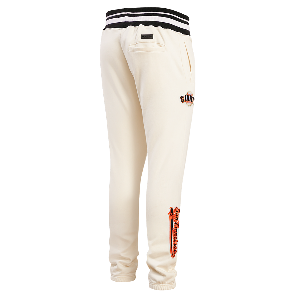 MLB SAN FRANCISCO GIANTS SCRIPT TAIL PANTALON OUATÉ EN MOLLETON CÔTELÉ POUR HOMME (COQUILLE D'ŒUF/NOIR)