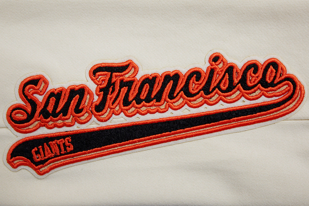 MLB SAN FRANCISCO GIANTS SCRIPT TAIL PANTALON OUATÉ EN MOLLETON CÔTELÉ POUR HOMME (COQUILLE D'ŒUF/NOIR)