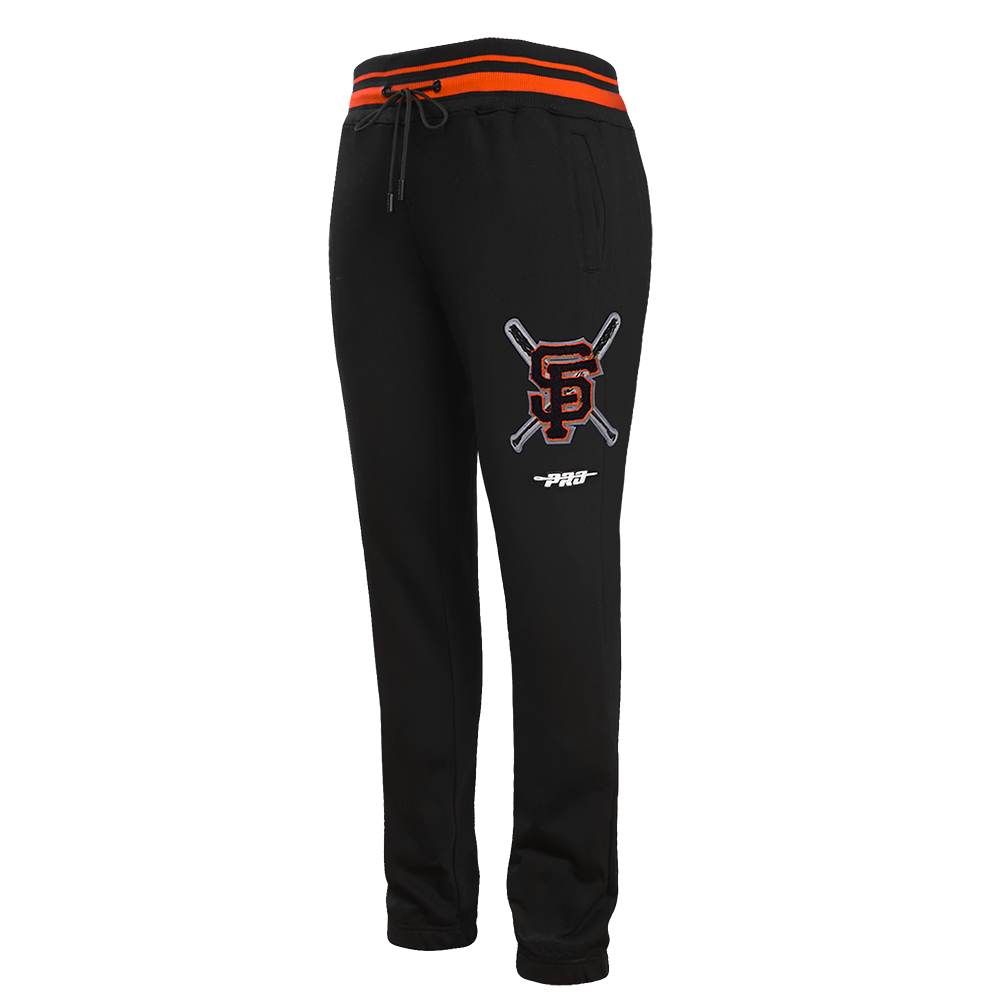 MLB SAN FRANCISCO GIANTS MASH UP PANTALON OUATÉ EN MOLLETON CÔTELÉ POUR HOMME (NOIR/ORANGE)