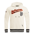 MLB SAN FRANCISCO GIANTS SCRIPT TAIL CHANDAIL À CAPUCHON EN MOLLETON CÔTELÉ POUR HOMME (COQUILLE D'ŒUF/NOIR)