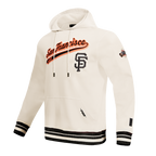 MLB SAN FRANCISCO GIANTS SCRIPT TAIL CHANDAIL À CAPUCHON EN MOLLETON CÔTELÉ POUR HOMME (COQUILLE D'ŒUF/NOIR)