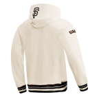 MLB SAN FRANCISCO GIANTS SCRIPT TAIL CHANDAIL À CAPUCHON EN MOLLETON CÔTELÉ POUR HOMME (COQUILLE D'ŒUF/NOIR)