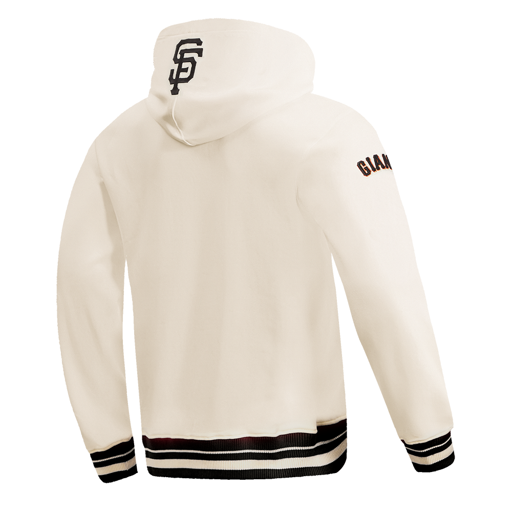 MLB SAN FRANCISCO GIANTS SCRIPT TAIL CHANDAIL À CAPUCHON EN MOLLETON CÔTELÉ POUR HOMME (COQUILLE D'ŒUF/NOIR)
