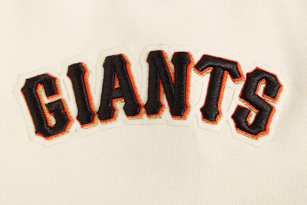MLB SAN FRANCISCO GIANTS SCRIPT TAIL CHANDAIL À CAPUCHON EN MOLLETON CÔTELÉ POUR HOMME (COQUILLE D'ŒUF/NOIR)