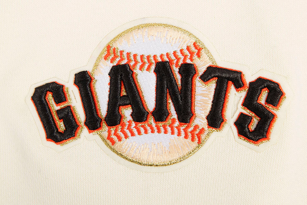 MLB SAN FRANCISCO GIANTS SCRIPT TAIL CHANDAIL À CAPUCHON EN MOLLETON CÔTELÉ POUR HOMME (COQUILLE D'ŒUF/NOIR)