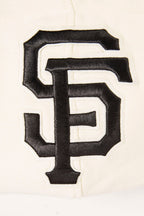 MLB SAN FRANCISCO GIANTS SCRIPT TAIL CHANDAIL À CAPUCHON EN MOLLETON CÔTELÉ POUR HOMME (COQUILLE D'ŒUF/NOIR)