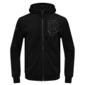 MLB SAN FRANCISCO GIANTS TRIPLE BLACK CHANDAIL À CAPUCHON À LOGO ET À GLISSIÈRE POUR HOMME (TRIPLE NOIR)