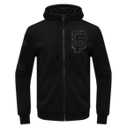 MLB SAN FRANCISCO GIANTS TRIPLE BLACK CHANDAIL À CAPUCHON À LOGO ET À GLISSIÈRE POUR HOMME (TRIPLE NOIR)