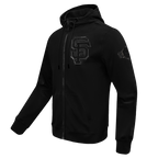 MLB SAN FRANCISCO GIANTS TRIPLE BLACK CHANDAIL À CAPUCHON À LOGO ET À GLISSIÈRE POUR HOMME (TRIPLE NOIR)