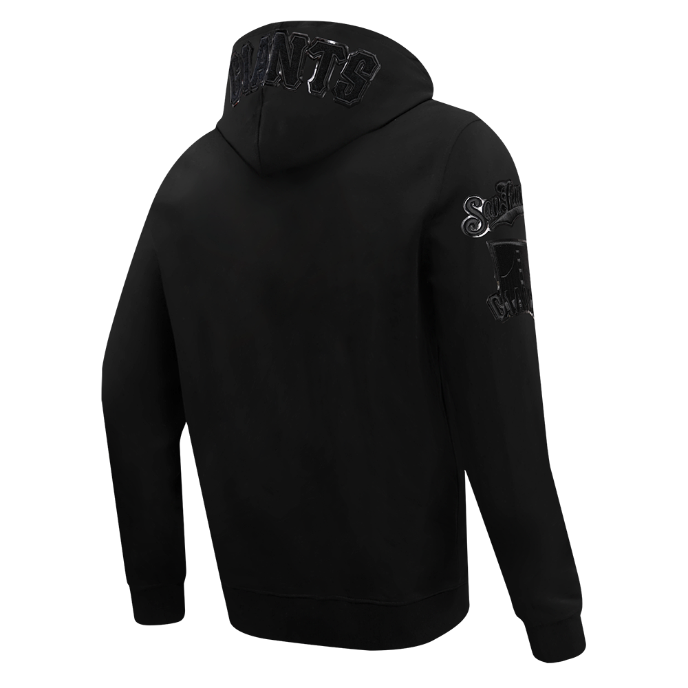 MLB SAN FRANCISCO GIANTS TRIPLE BLACK CHANDAIL À CAPUCHON À LOGO ET À GLISSIÈRE POUR HOMME (TRIPLE NOIR)