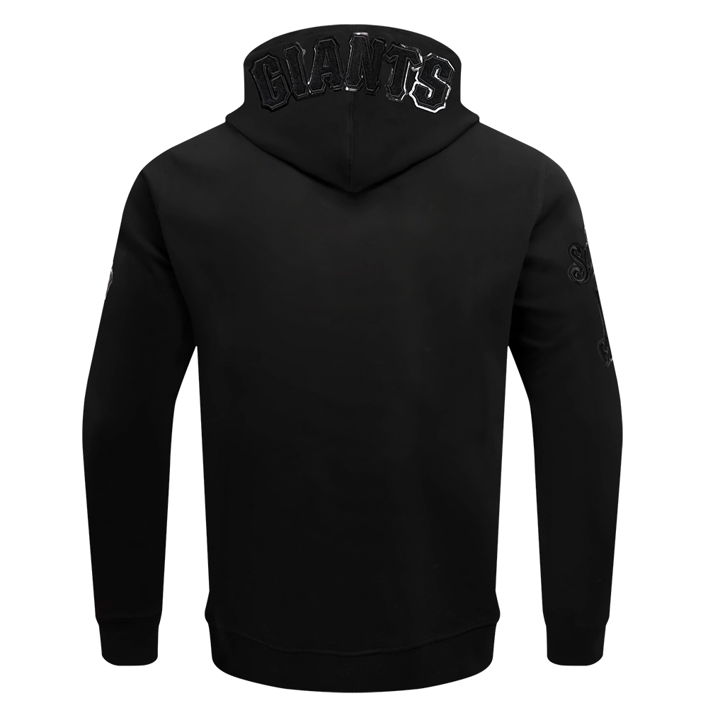 MLB SAN FRANCISCO GIANTS TRIPLE BLACK CHANDAIL À CAPUCHON À LOGO ET À GLISSIÈRE POUR HOMME (TRIPLE NOIR)