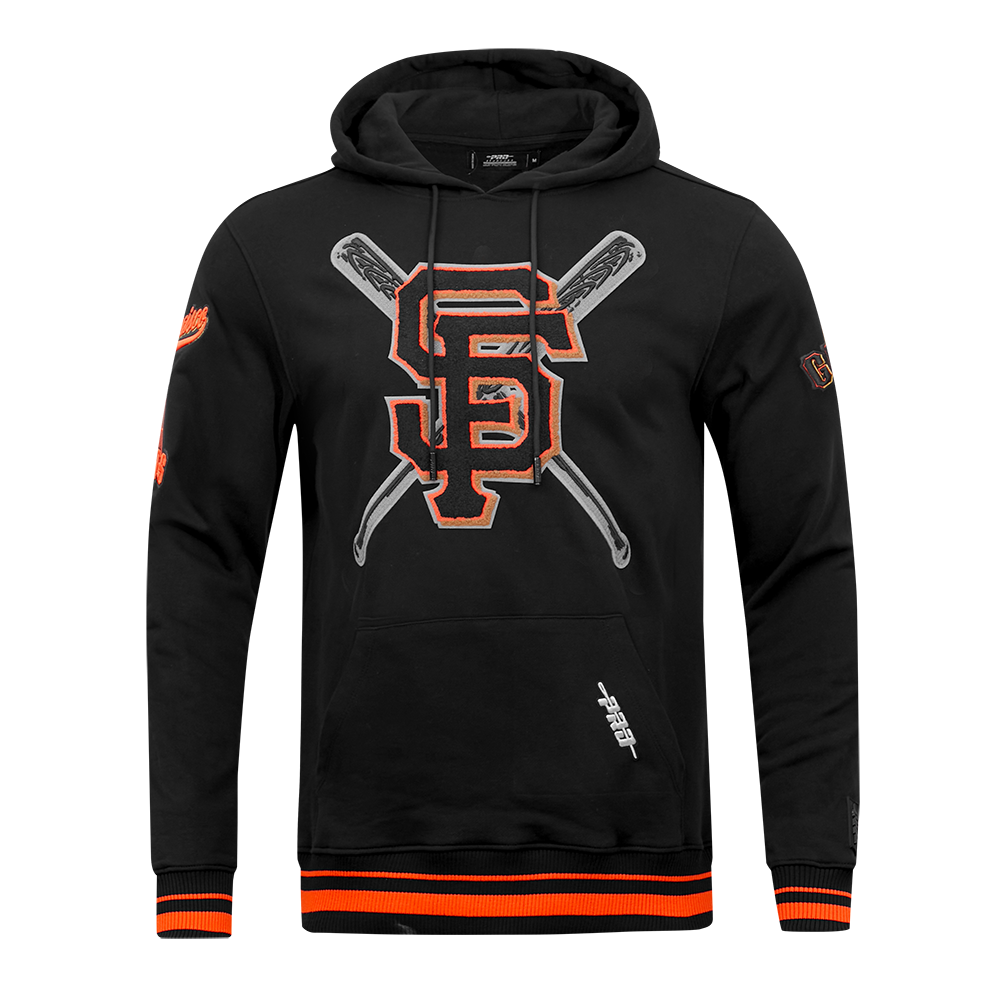 MLB SAN FRANCISCO GIANTS MASH UP MEN'S RIB FLC PO HOODIE (BLACK/ORANGE)
