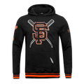 MLB SAN FRANCISCO GIANTS MASH UP MEN'S RIB FLC PO HOODIE (BLACK/ORANGE)