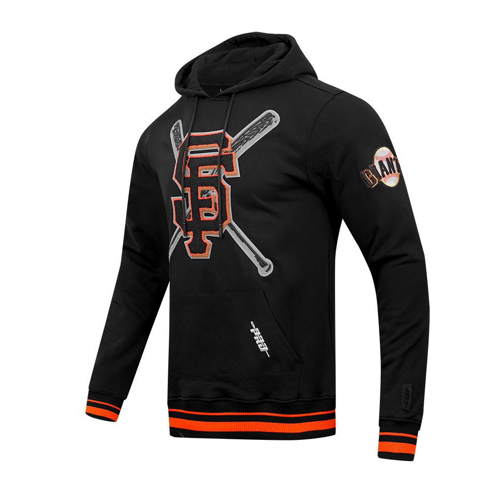 MLB SAN FRANCISCO GIANTS MASH UP MEN'S RIB FLC PO HOODIE (BLACK/ORANGE)