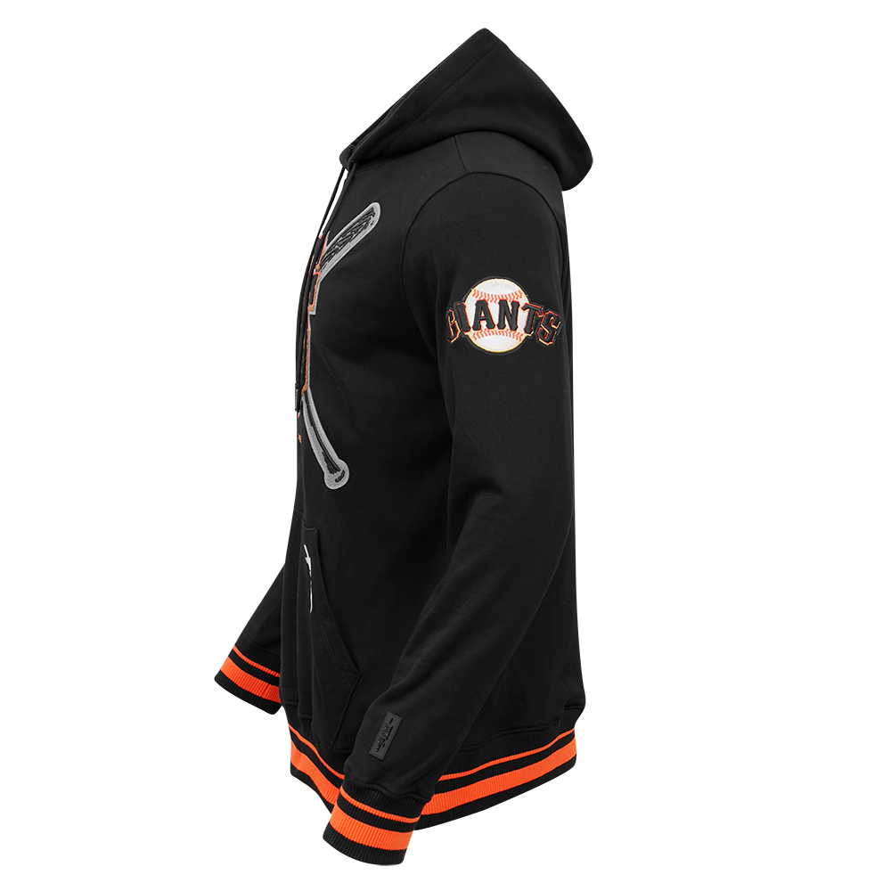 MLB SAN FRANCISCO GIANTS MASH UP MEN'S RIB FLC PO HOODIE (BLACK/ORANGE)