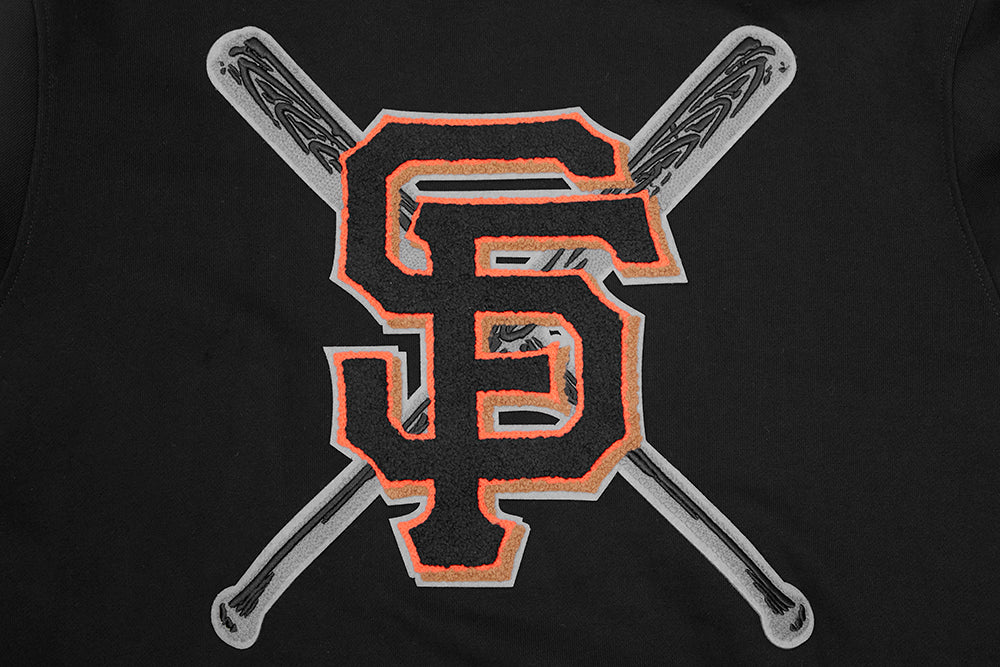 MLB SAN FRANCISCO GIANTS MASH UP MEN'S RIB FLC PO HOODIE (BLACK/ORANGE)